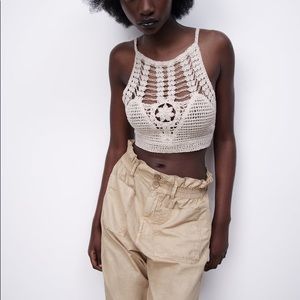 Zara crochet crop  top